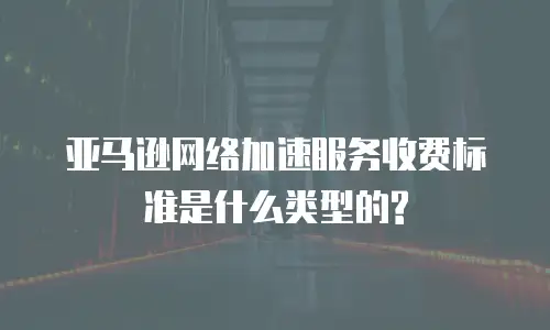 亚马逊网络加速服务收费标准是什么类型的?