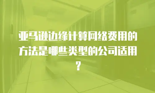 亚马逊边缘计算网络费用的方法是哪些类型的公司适用？