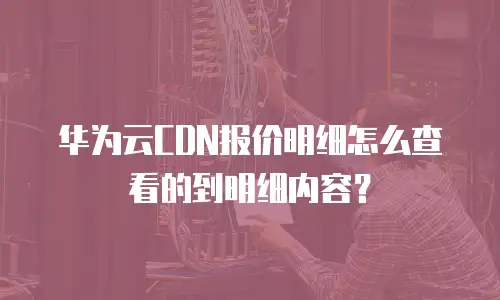 华为云CDN报价明细怎么查看的到明细内容？