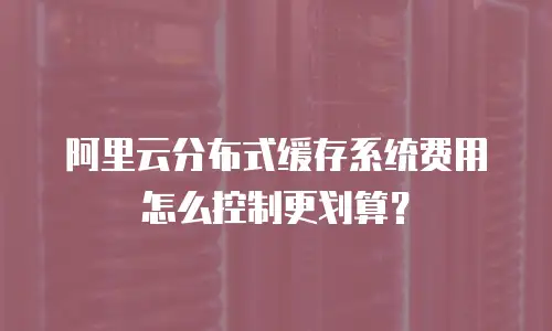 阿里云分布式缓存系统费用怎么控制更划算？