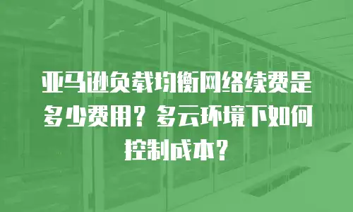 亚马逊负载均衡网络续费是多少费用？多云环境下如何控制成本？