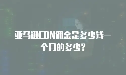 亚马逊CDN佣金是多少钱一个月的多少？