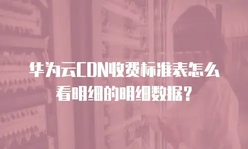 华为云CDN收费标准表怎么看明细的明细数据？