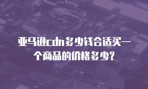 亚马逊cdn多少钱合适买一个商品的价格多少？