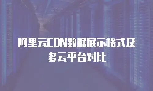 阿里云CDN数据展示格式及多云平台对比