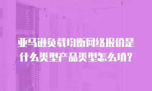 亚马逊负载均衡网络报价是什么类型产品类型怎么填？