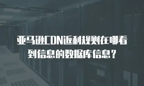 亚马逊CDN返利规则在哪看到信息的数据库信息？