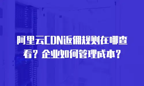 阿里云CDN返佣规则在哪查看？企业如何管理成本？