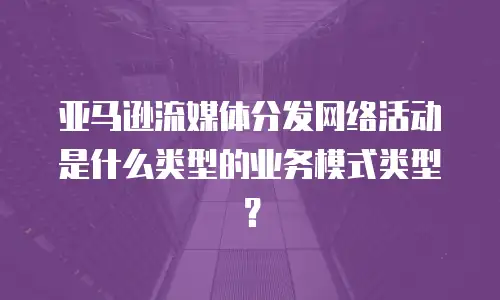 亚马逊流媒体分发网络活动是什么类型的业务模式类型？