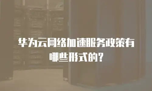 华为云网络加速服务政策有哪些形式的？