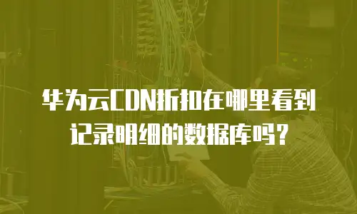 华为云CDN折扣在哪里看到记录明细的数据库吗？