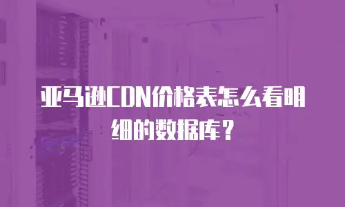 亚马逊CDN价格表怎么看明细的数据库？