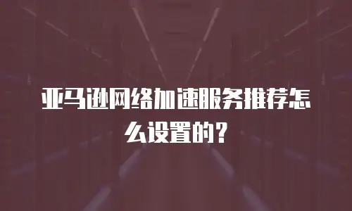 亚马逊网络加速服务推荐怎么设置的？