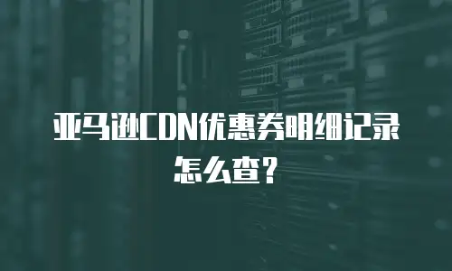 亚马逊CDN优惠券明细记录怎么查？