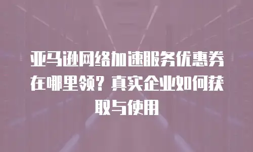 亚马逊网络加速服务优惠券在哪里领？真实企业如何获取与使用
