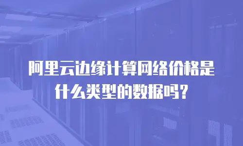 阿里云边缘计算网络价格是什么类型的数据吗？