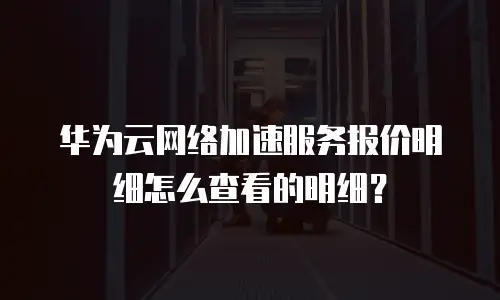 华为云网络加速服务报价明细怎么查看的明细？