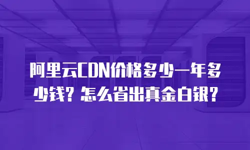 阿里云CDN价格多少一年多少钱？怎么省出真金白银？