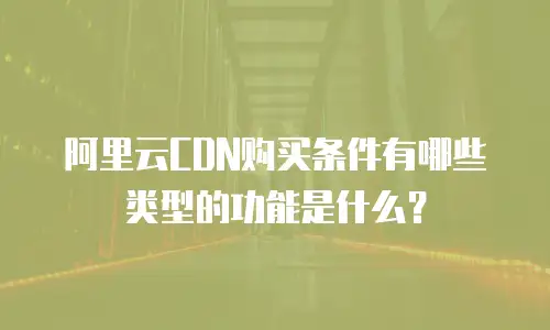 阿里云CDN购买条件有哪些类型的功能是什么？