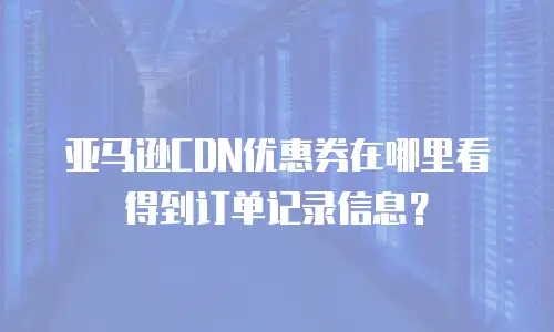 亚马逊CDN优惠券在哪里看得到订单记录信息？