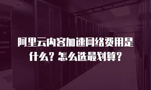 阿里云内容加速网络费用是什么？怎么选最划算？
