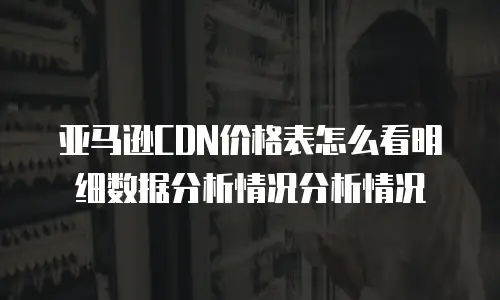 亚马逊CDN价格表怎么看明细数据分析情况分析情况