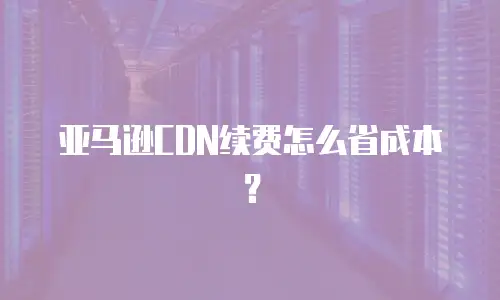 亚马逊CDN续费怎么省成本？