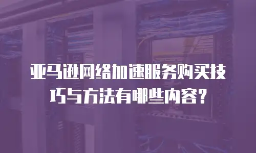 亚马逊网络加速服务购买技巧与方法有哪些内容？
