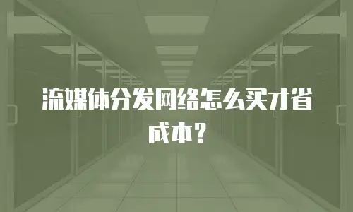 流媒体分发网络怎么买才省成本？