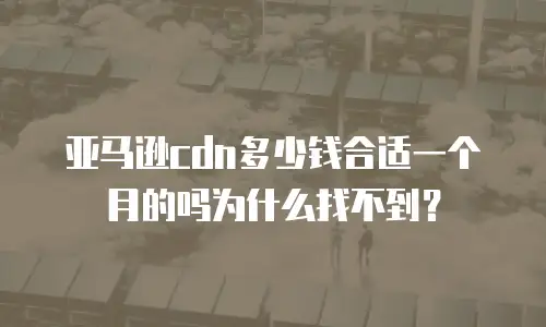 亚马逊cdn多少钱合适一个月的吗为什么找不到？