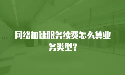 网络加速服务续费怎么算业务类型？