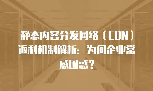 静态内容分发网络（CDN）返利机制解析：为何企业常感困惑？