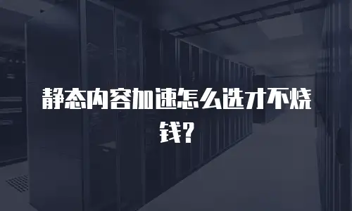 静态内容加速怎么选才不烧钱？