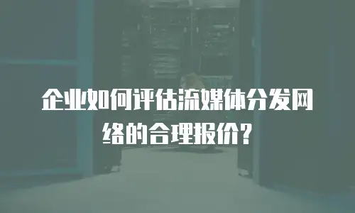 企业如何评估流媒体分发网络的合理报价？
