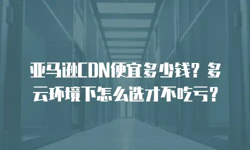 亚马逊CDN便宜多少钱？多云环境下怎么选才不吃亏？