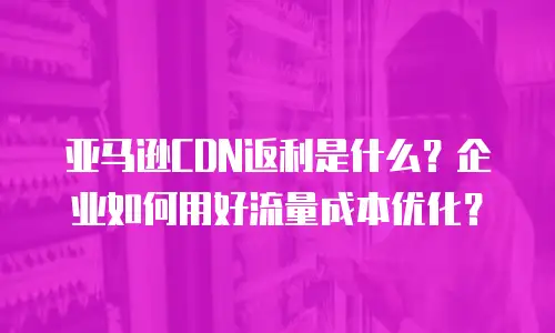 亚马逊CDN返利是什么？企业如何用好流量成本优化？