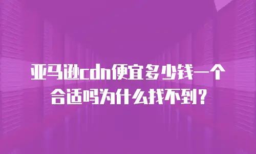 亚马逊cdn便宜多少钱一个合适吗为什么找不到？