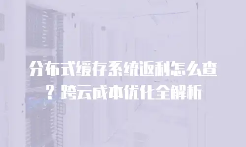 分布式缓存系统返利怎么查？跨云成本优化全解析