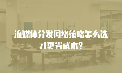 流媒体分发网络策略怎么选才更省成本？