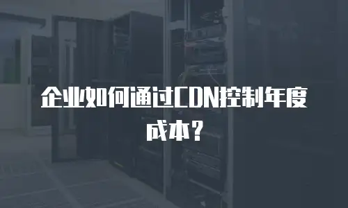 企业如何通过CDN控制年度成本？