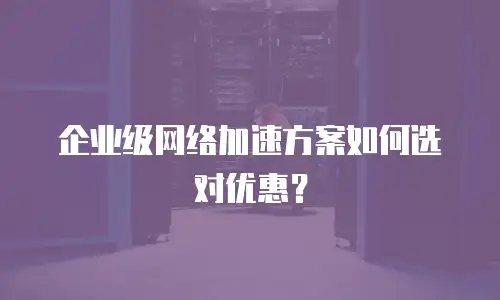 企业级网络加速方案如何选对优惠？