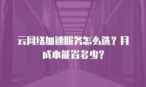 云网络加速服务怎么选？月成本能省多少？