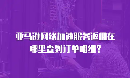 亚马逊网络加速服务返佣在哪里查到订单明细？