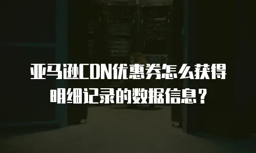 亚马逊CDN优惠券怎么获得明细记录的数据信息？