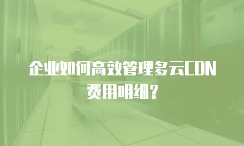 企业如何高效管理多云CDN费用明细？