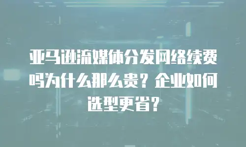 亚马逊流媒体分发网络续费吗为什么那么贵？企业如何选型更省？