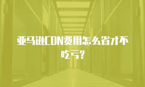 亚马逊CDN费用怎么省才不吃亏？