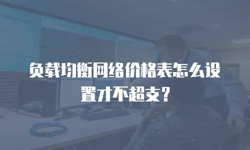 负载均衡网络价格表怎么设置才不超支？