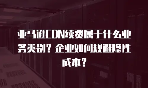 亚马逊CDN续费属于什么业务类别？企业如何规避隐性成本？