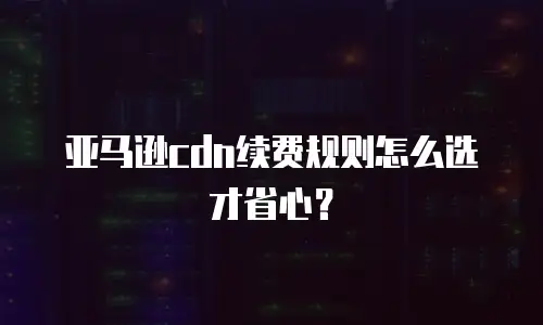 亚马逊cdn续费规则怎么选才省心？